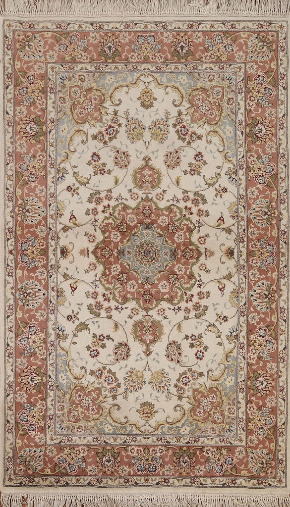 Wool & Silk Tabriz Persian Area Rug 4x6