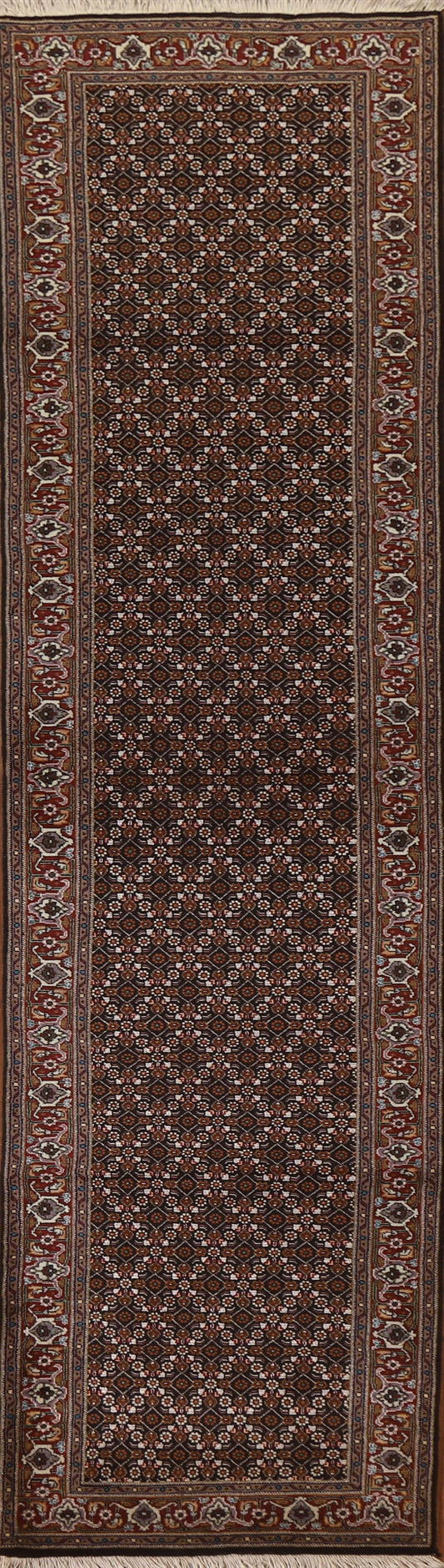 Vegetable Dye Tabriz Mahi Persian Runner Rug 2x11