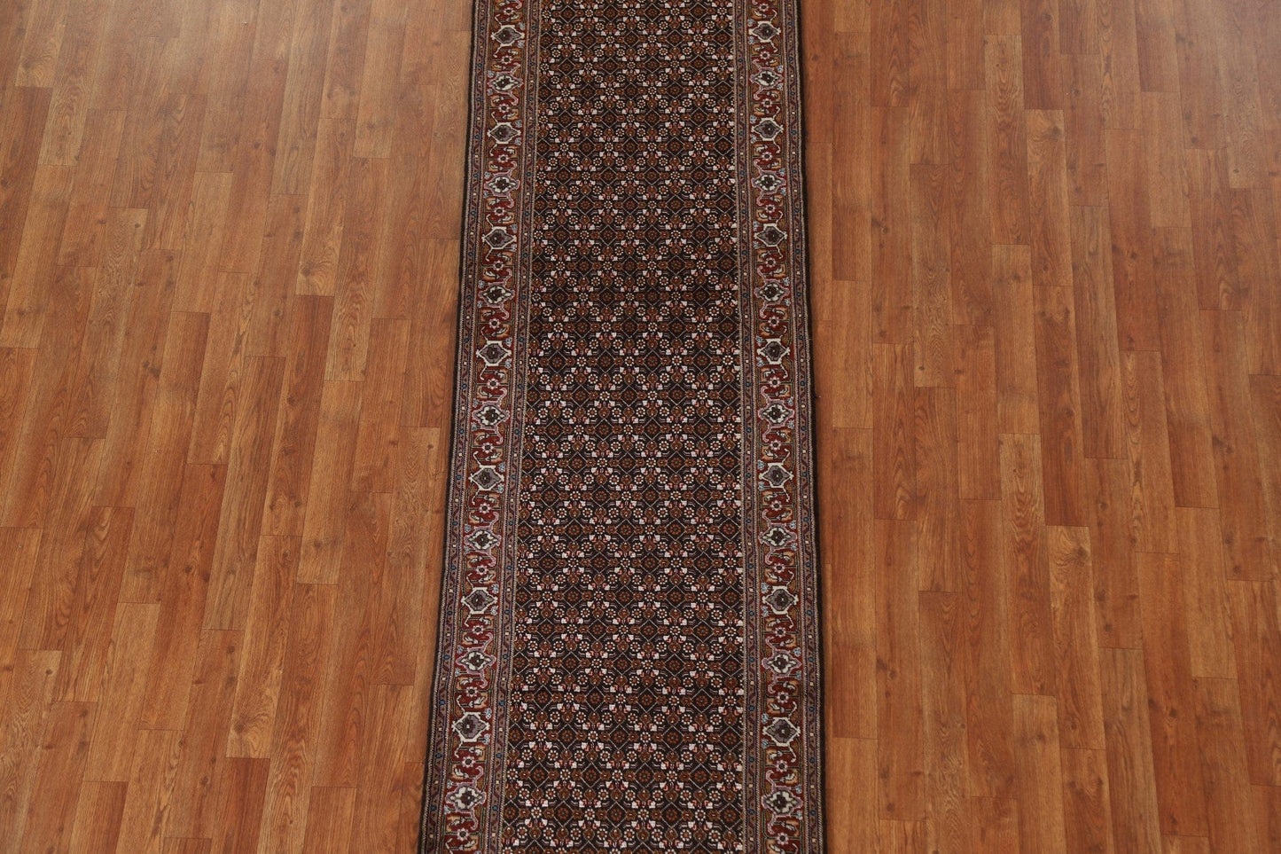 Vegetable Dye Tabriz Mahi Persian Runner Rug 2x11