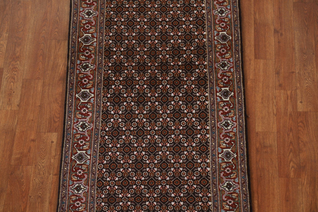 Vegetable Dye Tabriz Mahi Persian Runner Rug 2x11