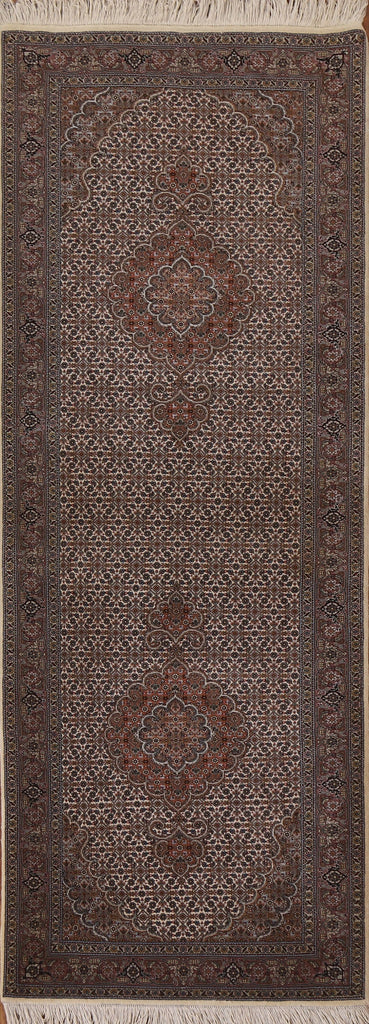 Hand-Knotted Tabriz Mahi Persian Runner Rug 3x8