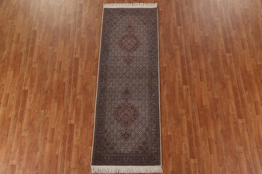 Hand-Knotted Tabriz Mahi Persian Runner Rug 3x8