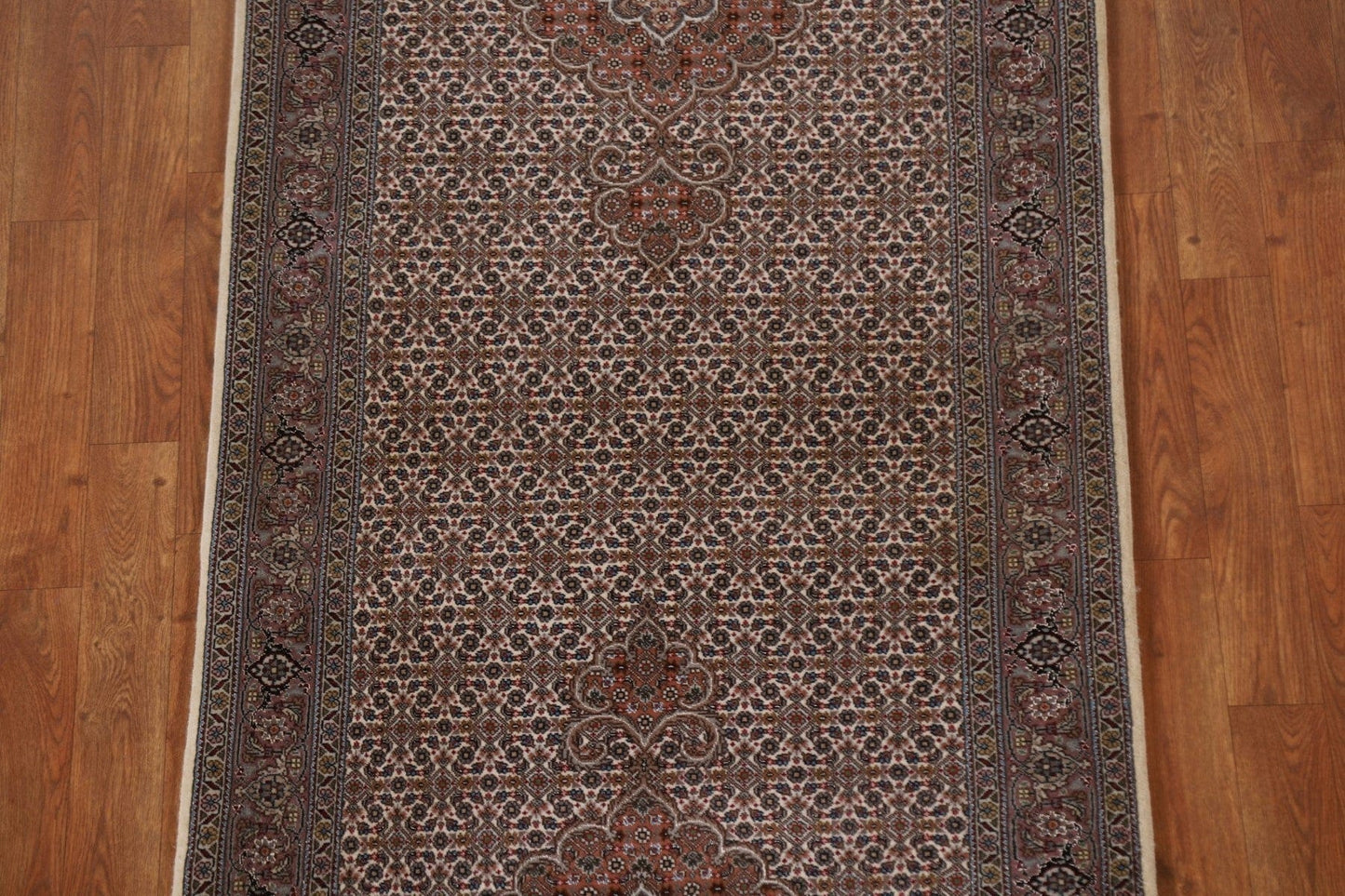 Hand-Knotted Tabriz Mahi Persian Runner Rug 3x8