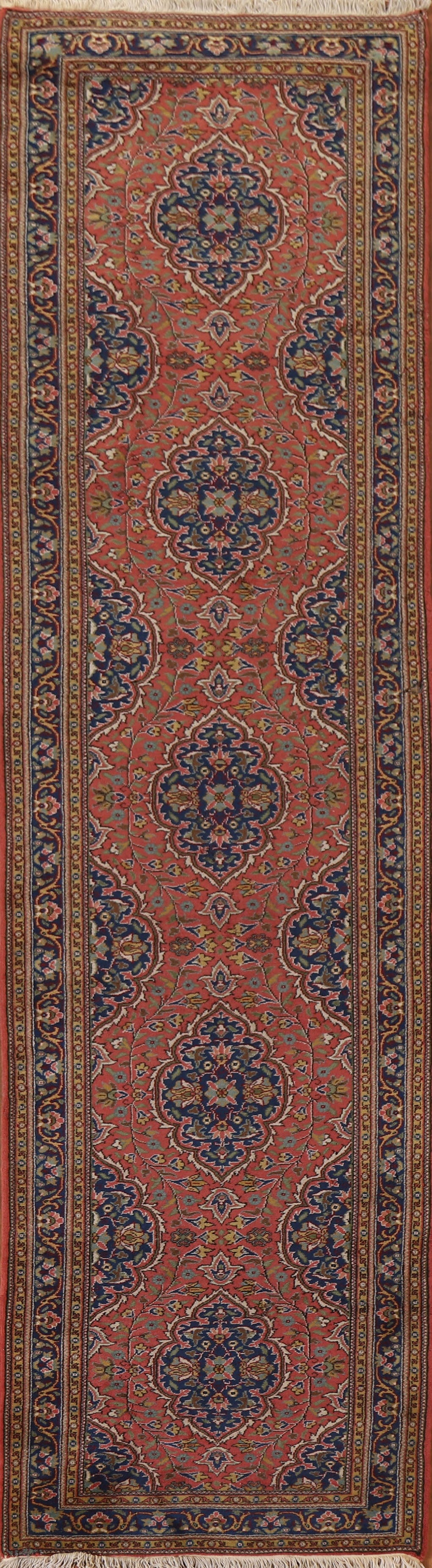 Vegetable Dye Tabriz Persian Runner Rug 3x11