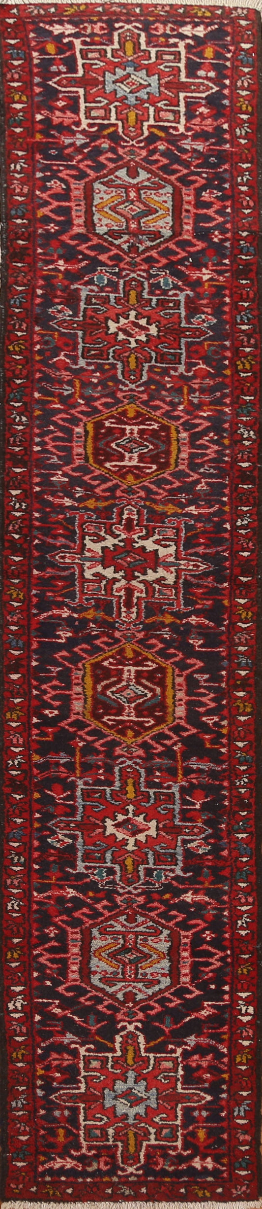 Geometric Heriz Persian Runner Rug 2x10