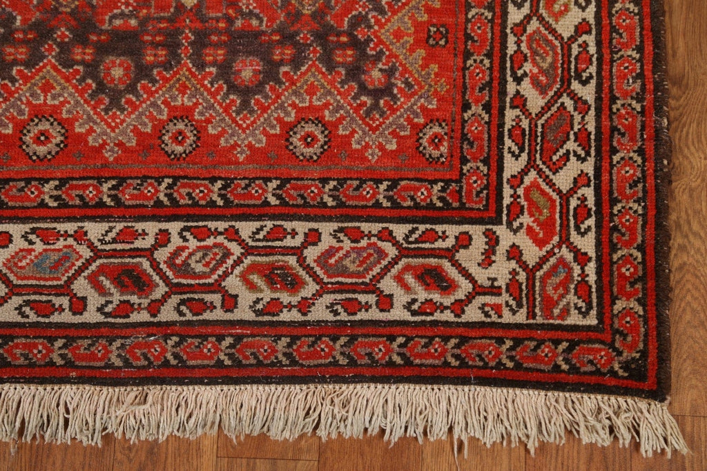 Pre-1900 Antique Vegetable Dye Malayer Persian Runner Rug 3x9