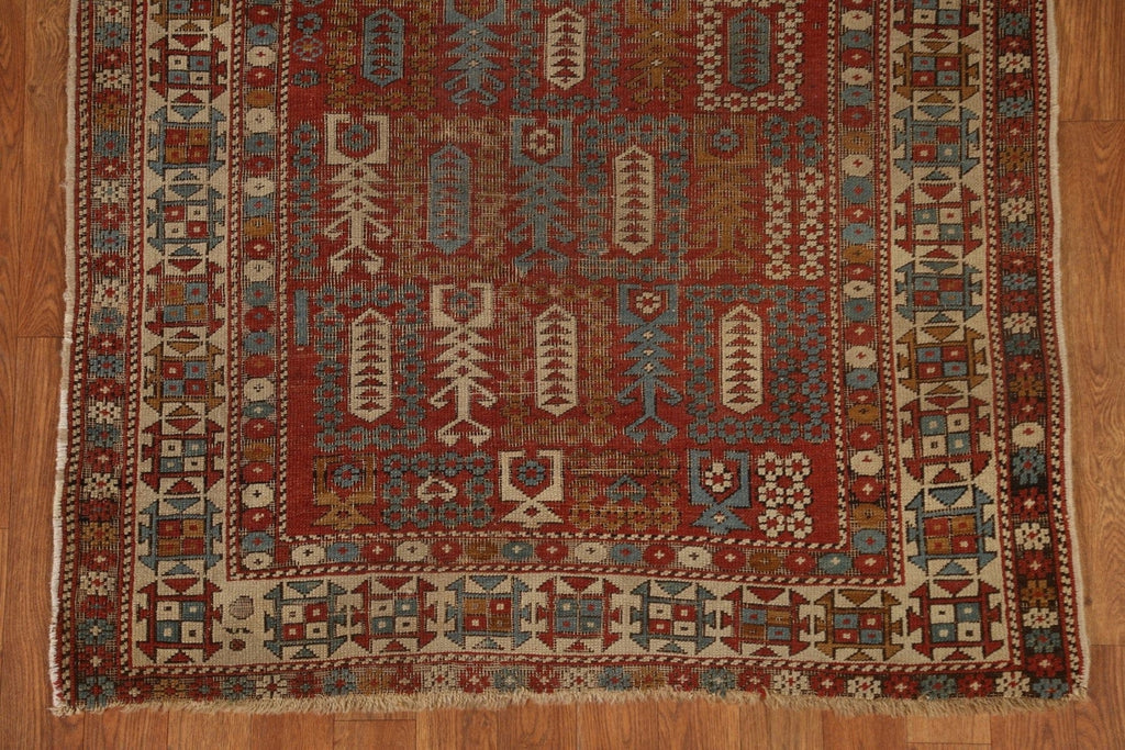 Pre-1900 Antique Caucasian Kazak Vegetable Dye Rug 3x5