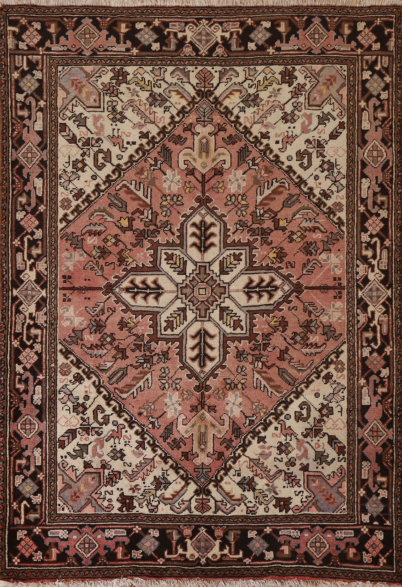 Vintage Heriz Persian Area Rug 5x6