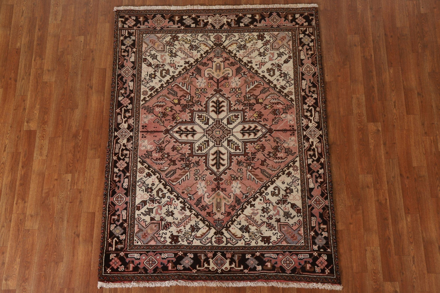 Vintage Heriz Persian Area Rug 5x6