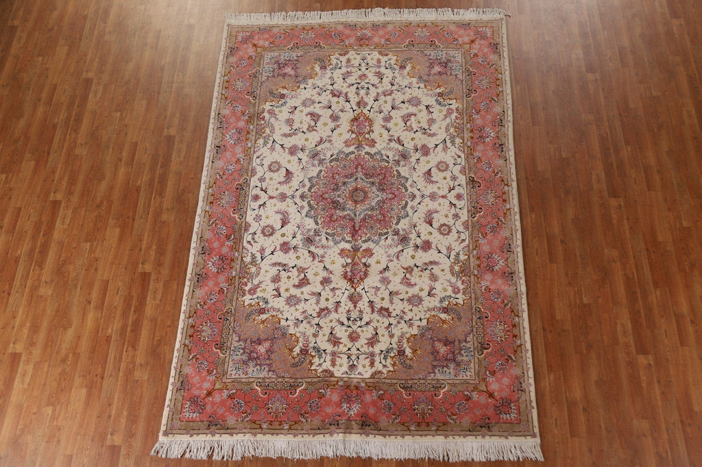 Vegetable Dye Wool & Silk Tabriz Persian Area Rug 7x10