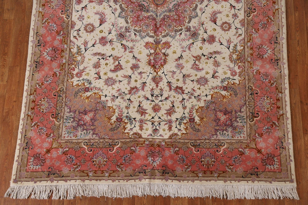 Vegetable Dye Wool & Silk Tabriz Persian Area Rug 7x10