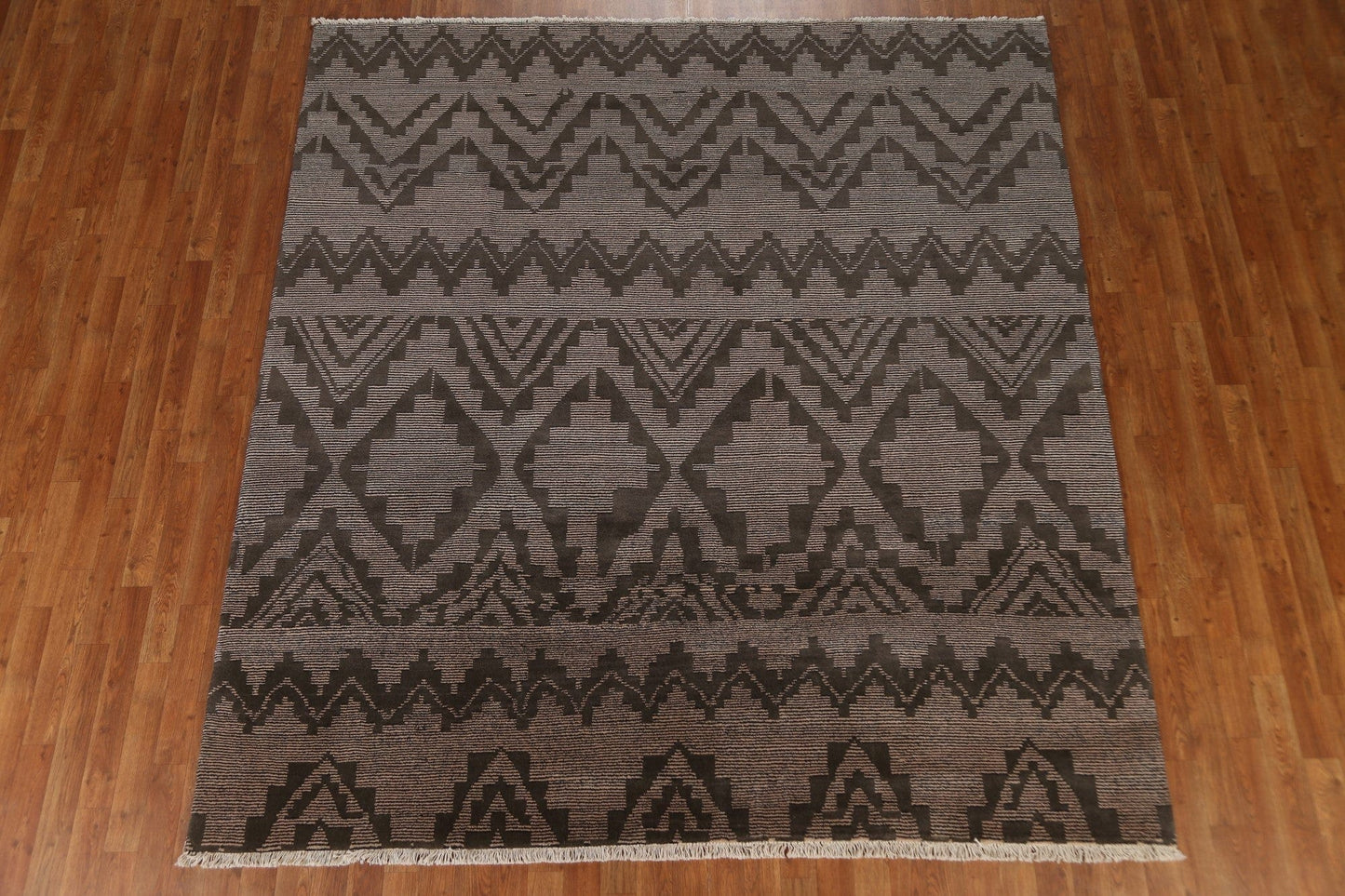 Hand-Knotted Abstract Square Area Rug 8x8