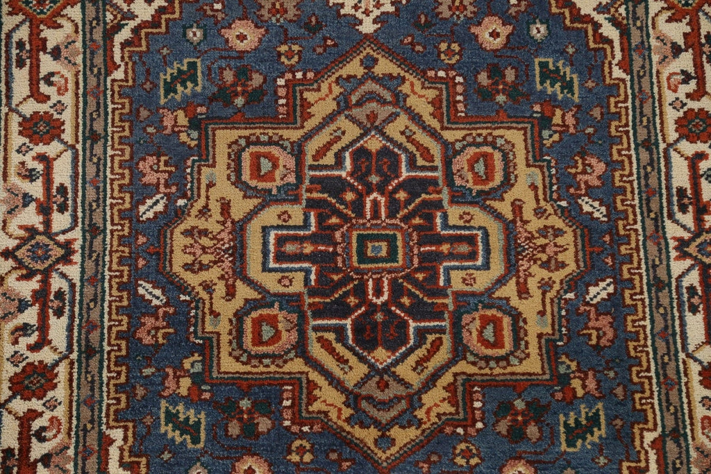 Blue Heriz Geometric Area Rug 4x6