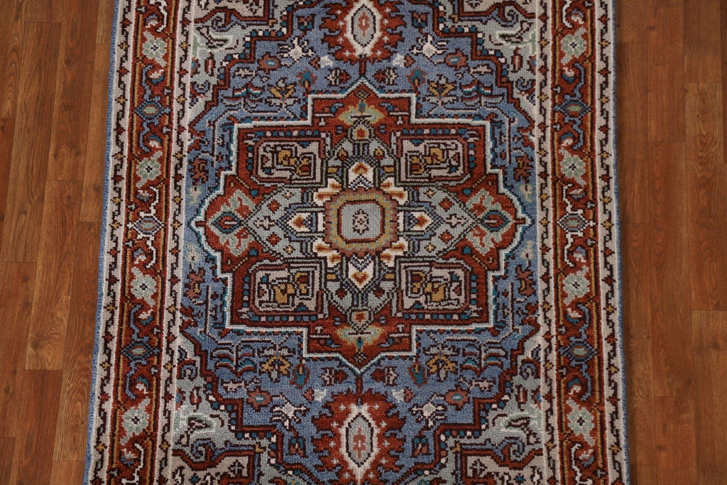 Light Blue Heriz Oriental Area Rug 4x6