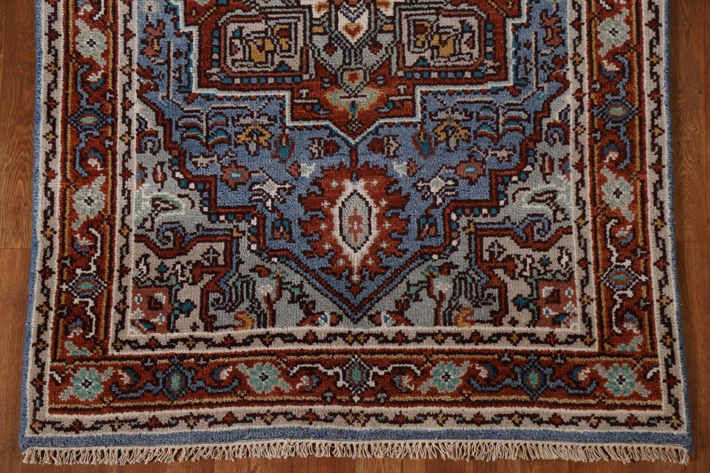 Light Blue Heriz Oriental Area Rug 4x6