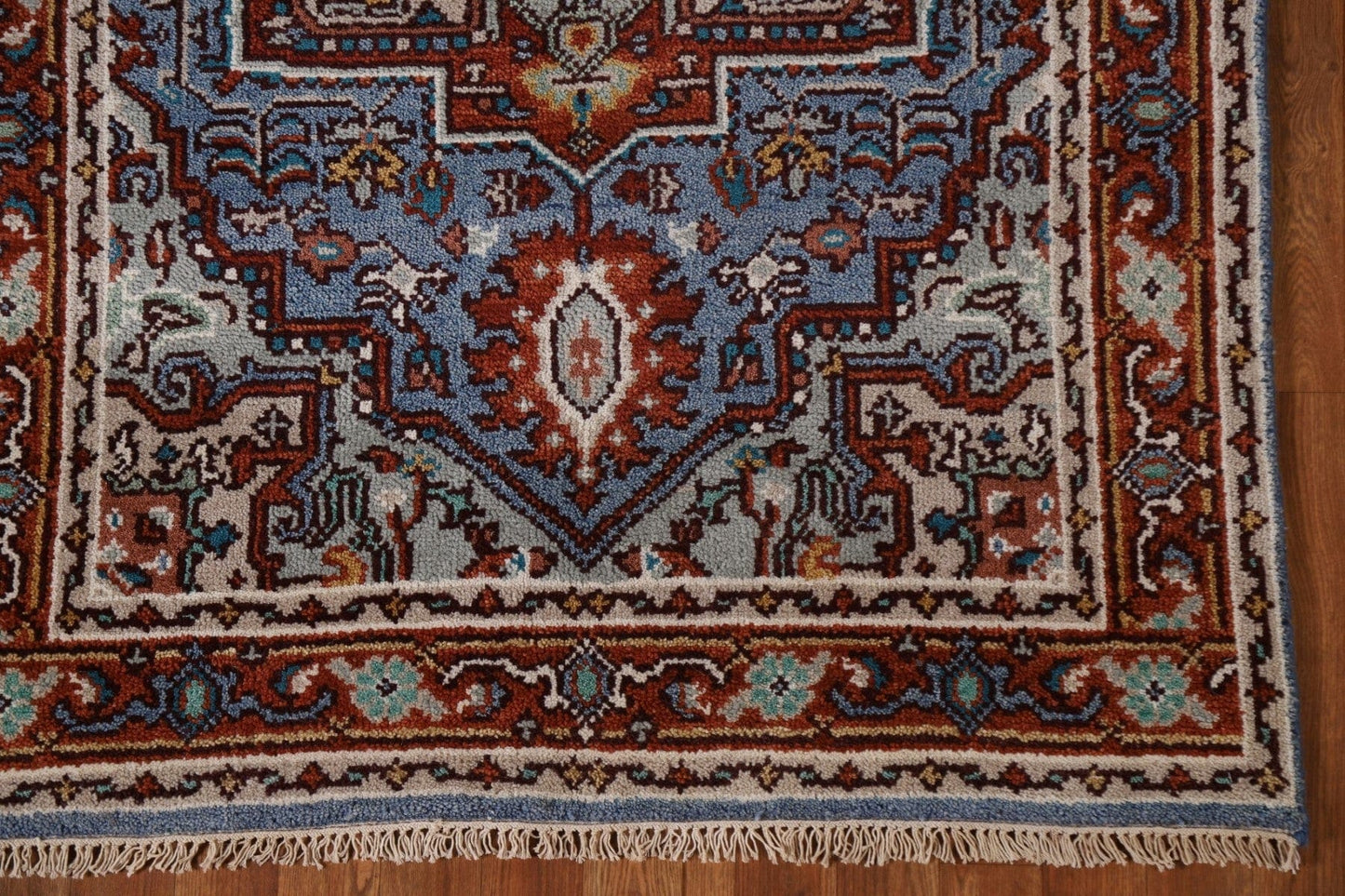 Light Blue Heriz Oriental Area Rug 4x6