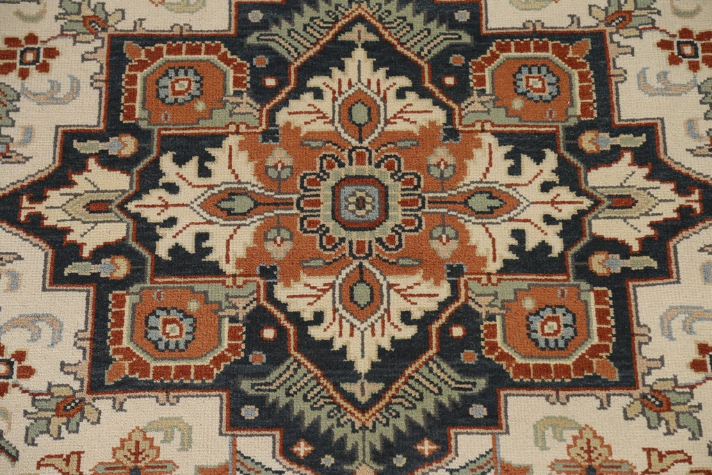 Geometric Heriz Serapi Area Rug 6x9