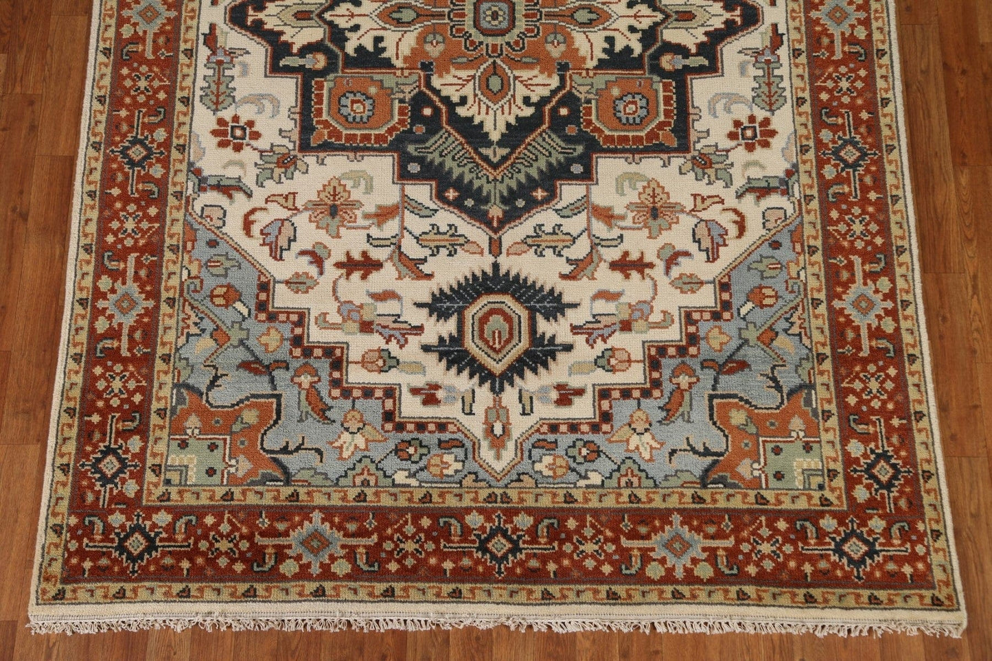 Geometric Heriz Serapi Area Rug 6x9