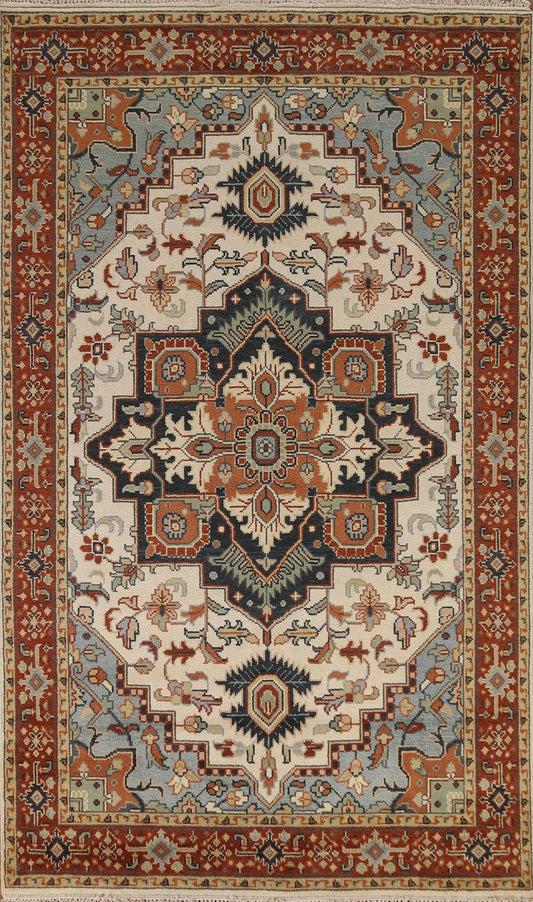 Geometric Heriz Serapi Area Rug 6x9