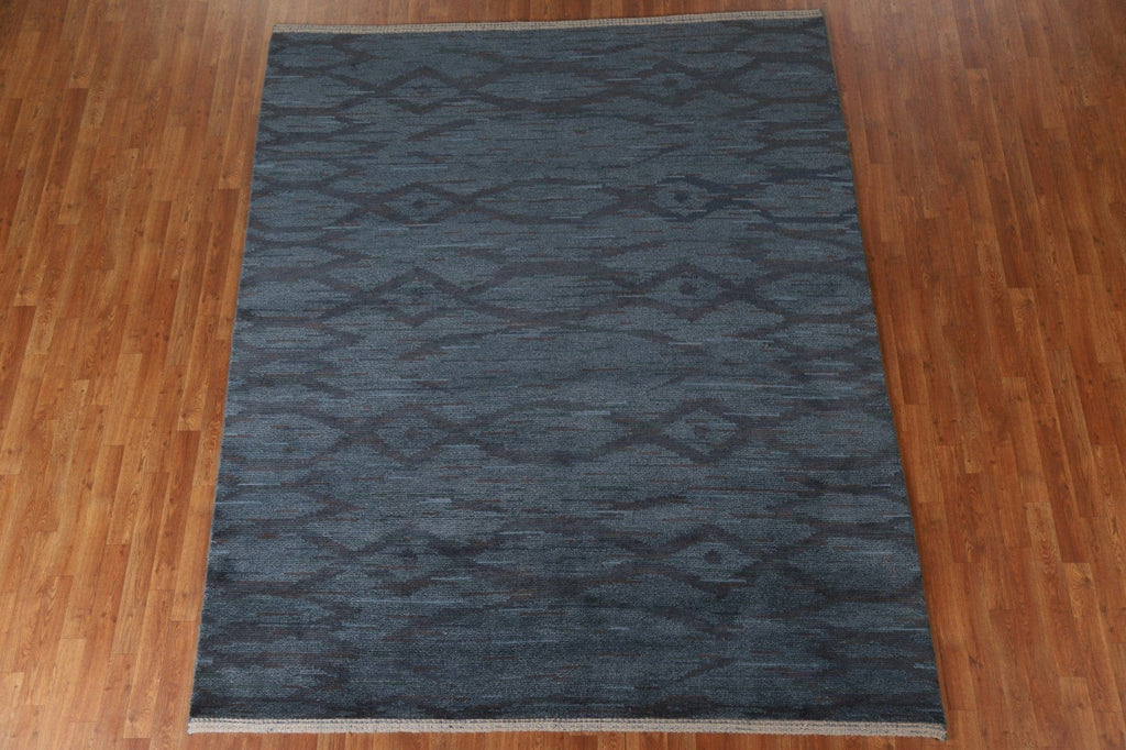 Navy Blue Abstract Area Rug 7x9