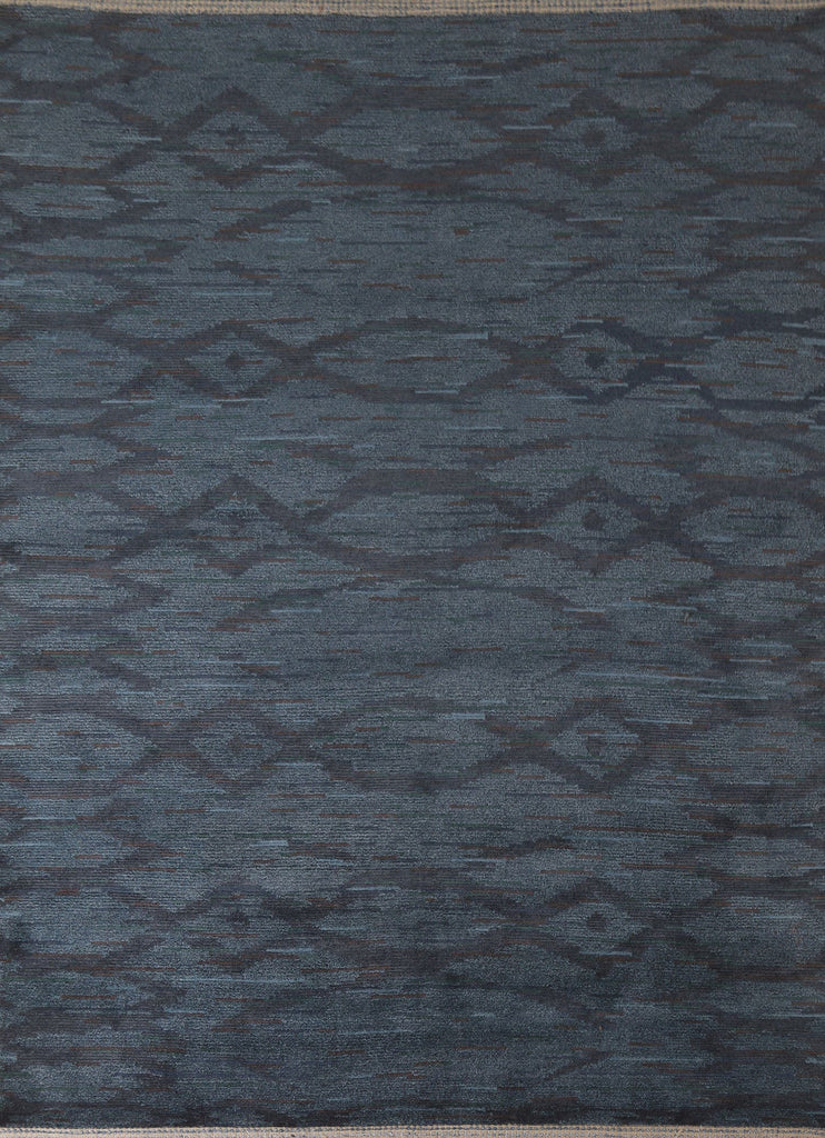 Navy Blue Abstract Area Rug 7x9