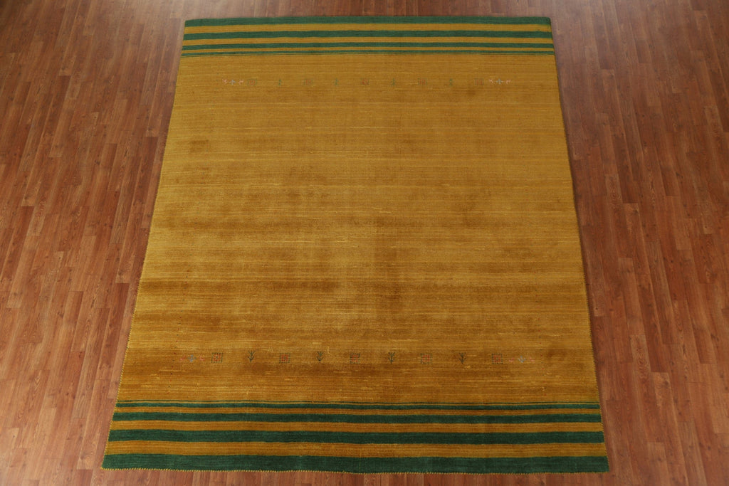 Gold Gabbeh Striped Area Rug 8x10