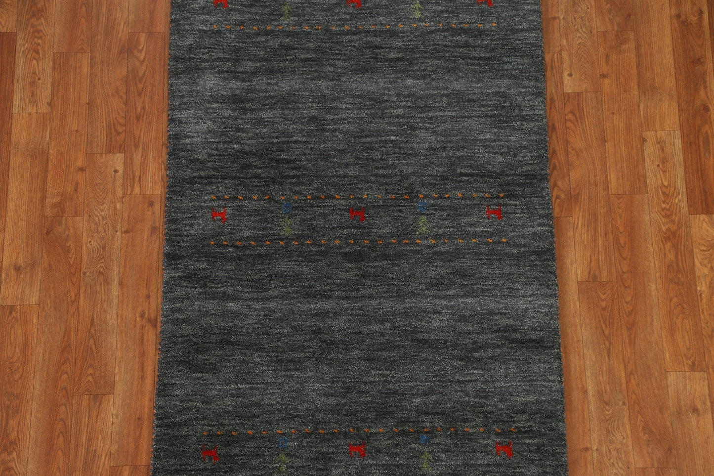 Charcoal Gabbeh Tribal Area Rug 3x5