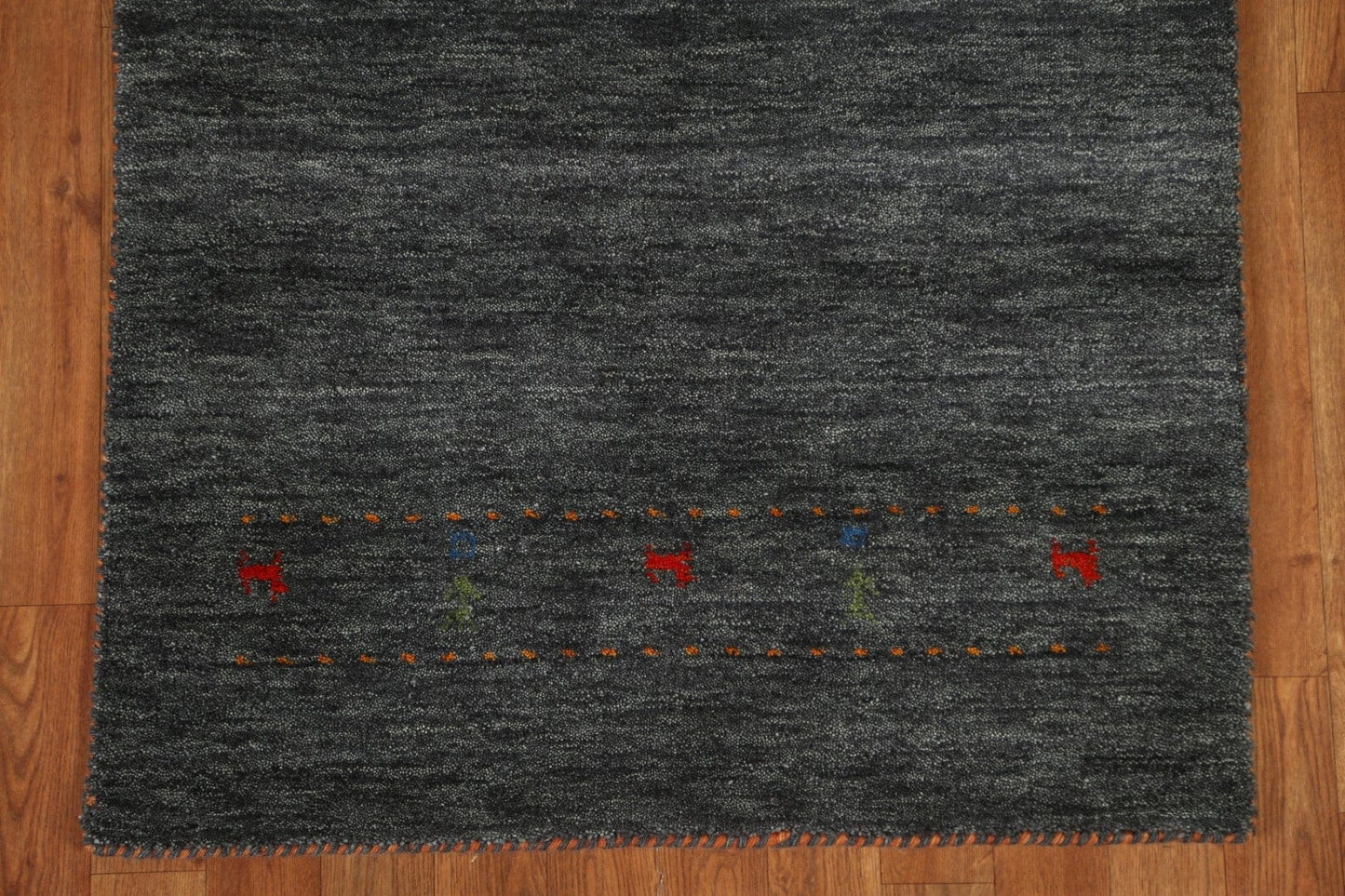 Charcoal Gabbeh Tribal Area Rug 3x5