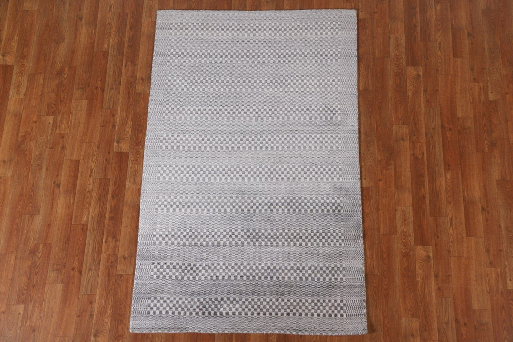 Checkered Gabbeh Wool Area Rug 4x6