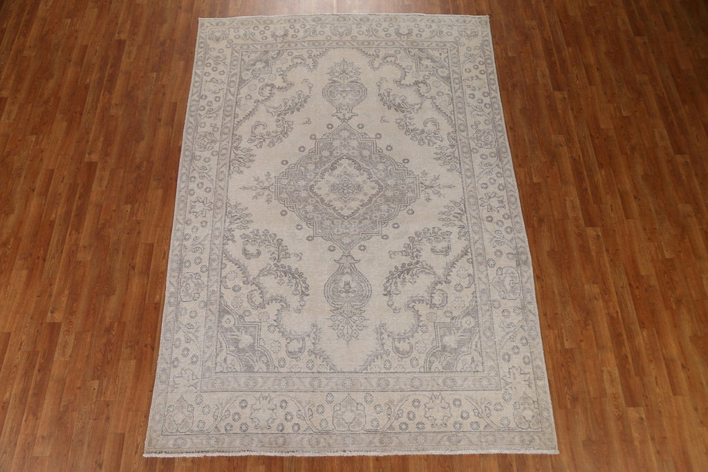 Distressed Tabriz Persian Area Rug 6x9