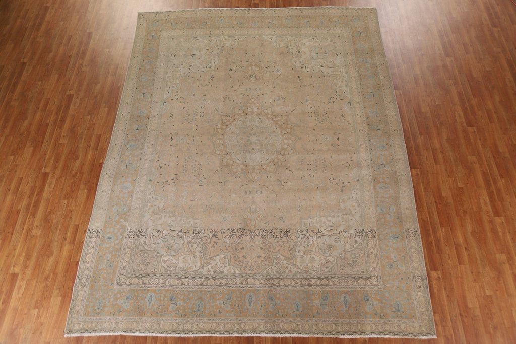 Distressed Tabriz Persian Area Rug 10x13