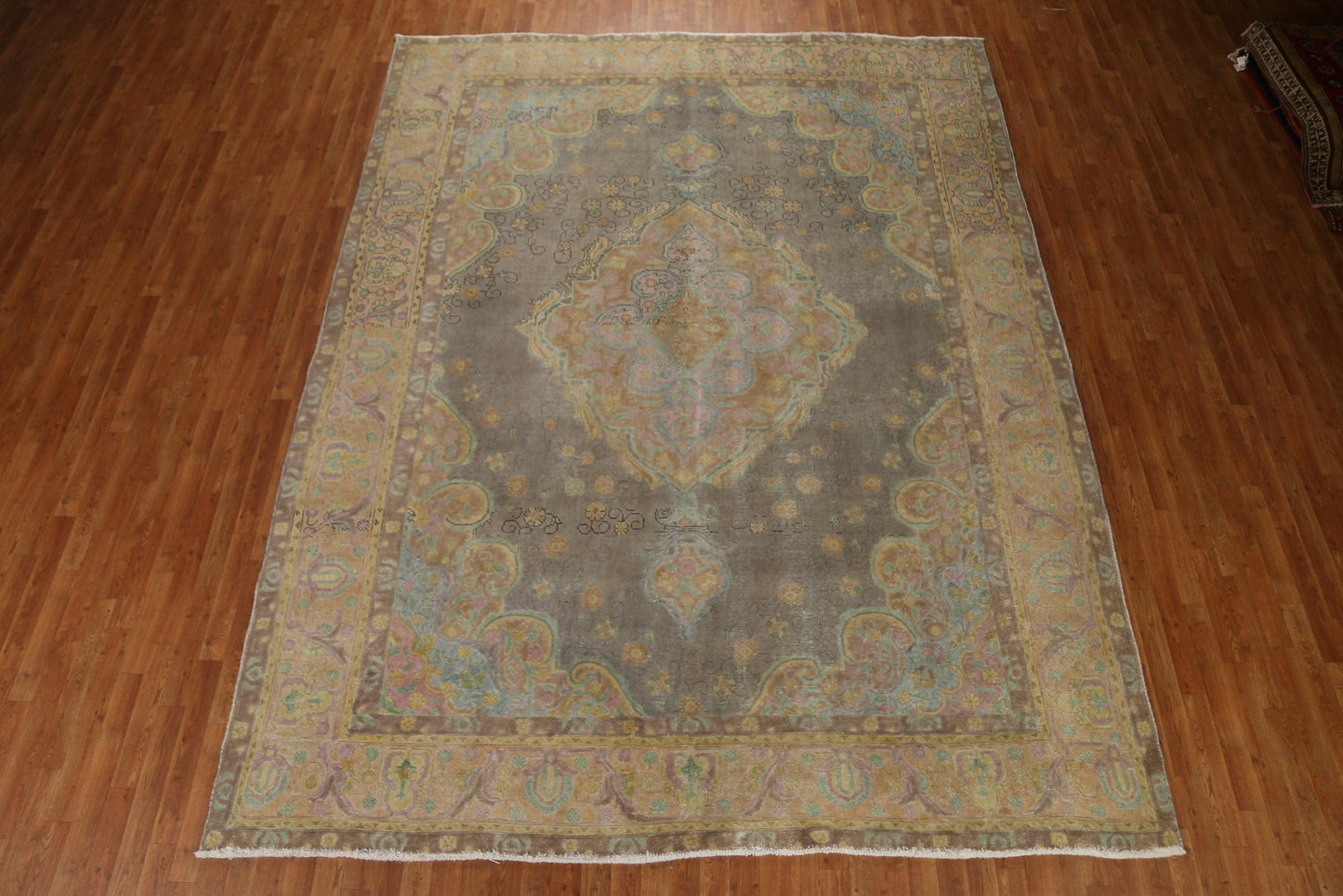 Distressed Over-Dyed Tabriz Persian Area Rug 9x12