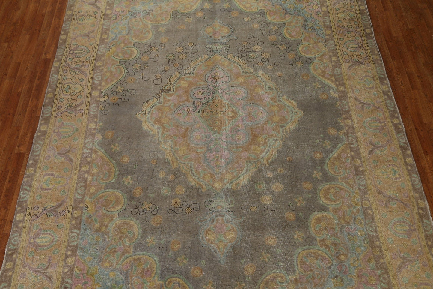 Distressed Over-Dyed Tabriz Persian Area Rug 9x12