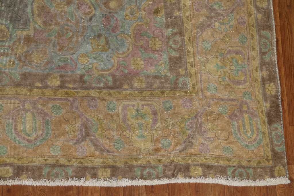 Distressed Over-Dyed Tabriz Persian Area Rug 9x12