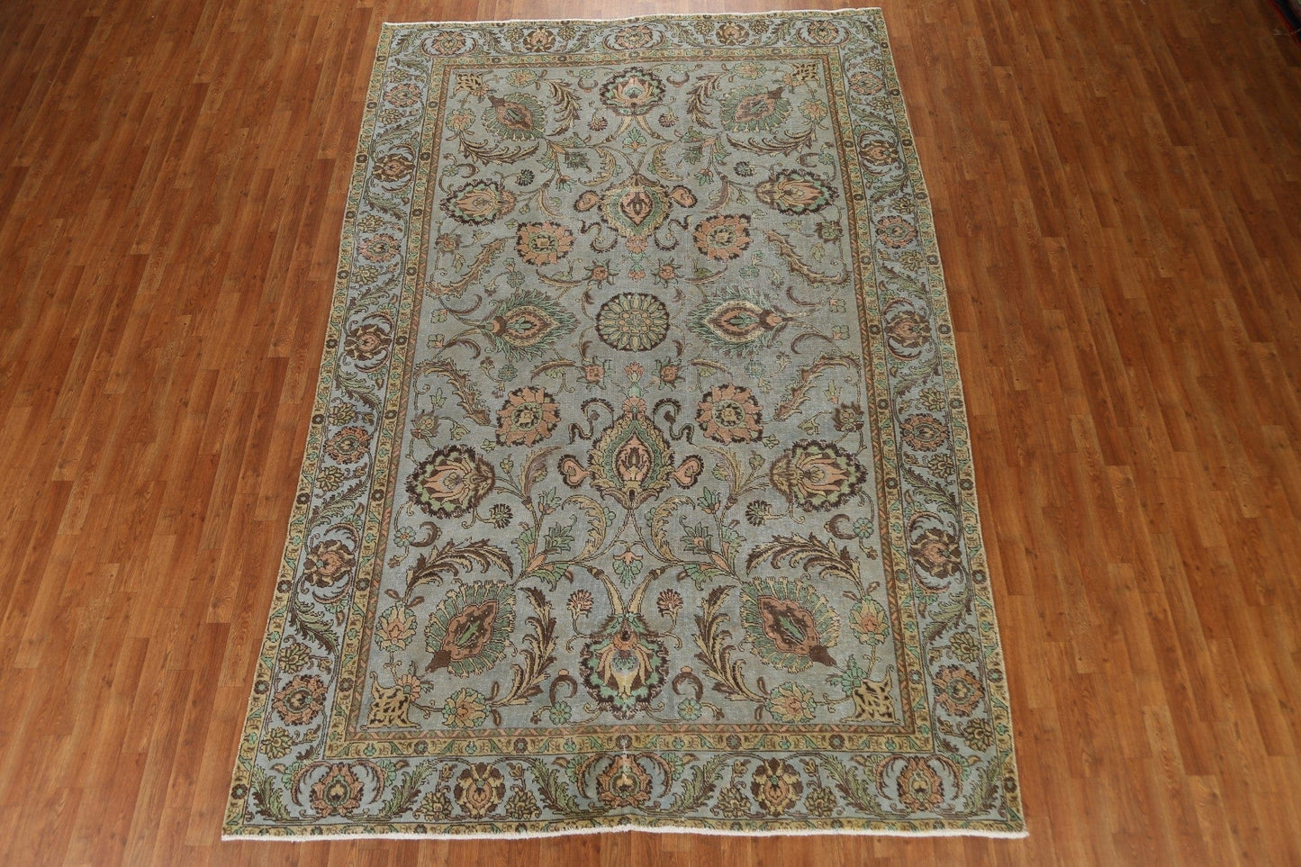 Distressed Over-Dyed Tabriz Persian Area Rug 8x12