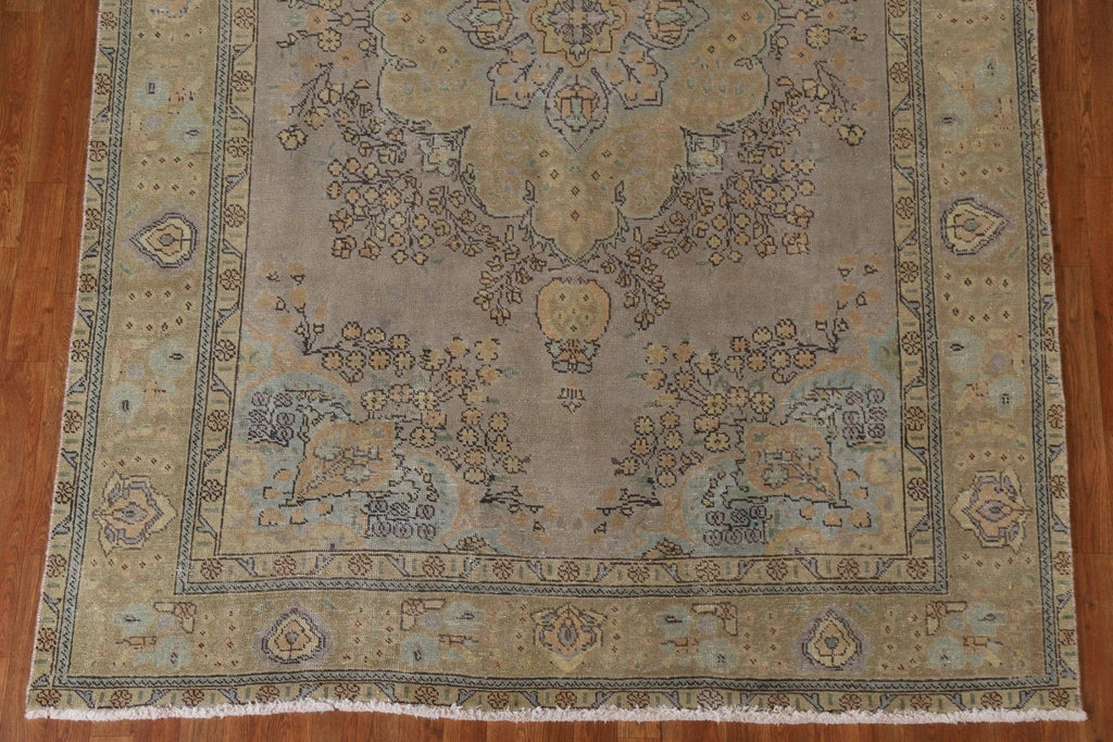 Distressed Over-Dyed Tabriz Persian Area Rug 7x10