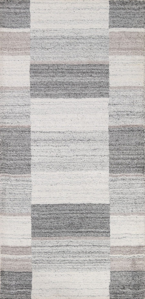 Checkered Gabbeh Wool Rug 2x5