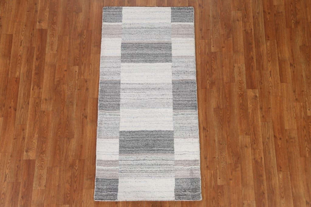 Checkered Gabbeh Wool Rug 2x5