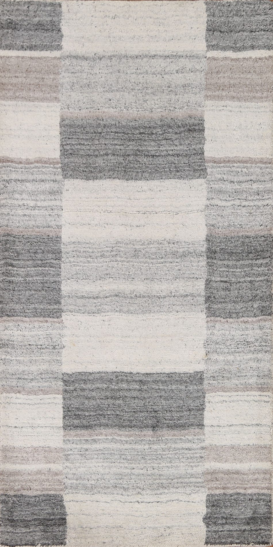 Checkered Gabbeh Wool Area Rug 3x5