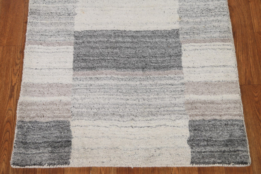 Checkered Gabbeh Wool Area Rug 3x5