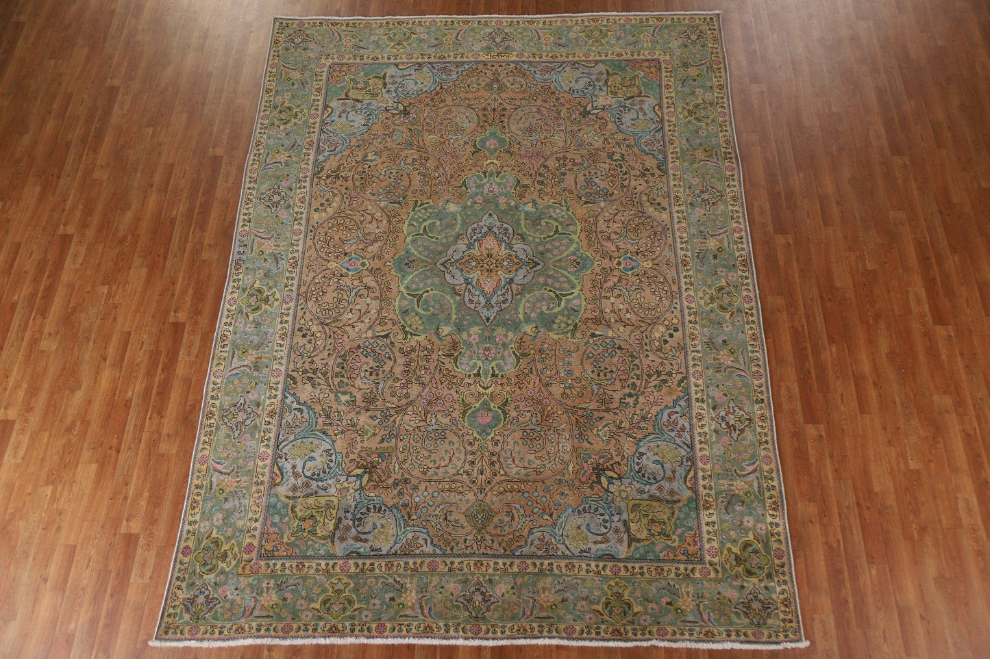 Vintage Floral Tabriz Persian Area Rug 8x11