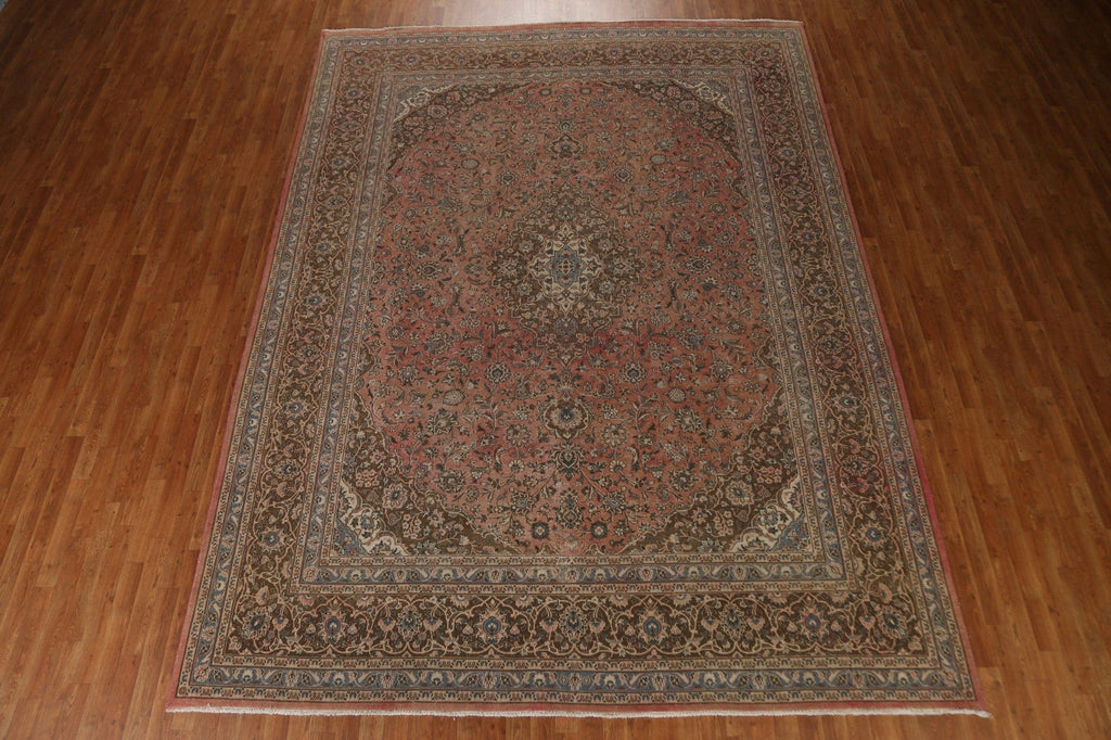 Distressed Over-Dyed Mashad Persian Area Rug 10x13