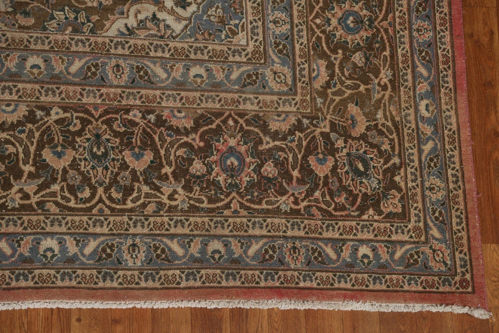 Distressed Over-Dyed Mashad Persian Area Rug 10x13