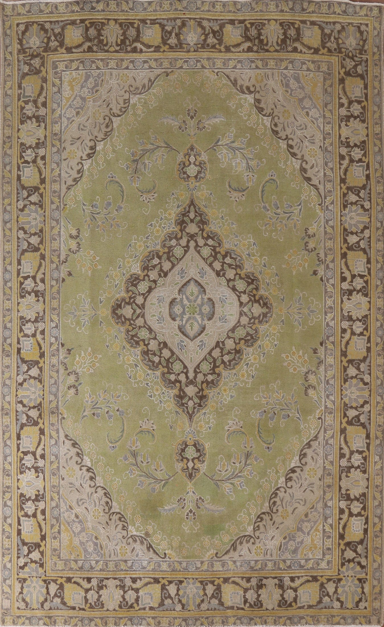 Distressed Over-Dyed Tabriz Persian Area Rug 8x11