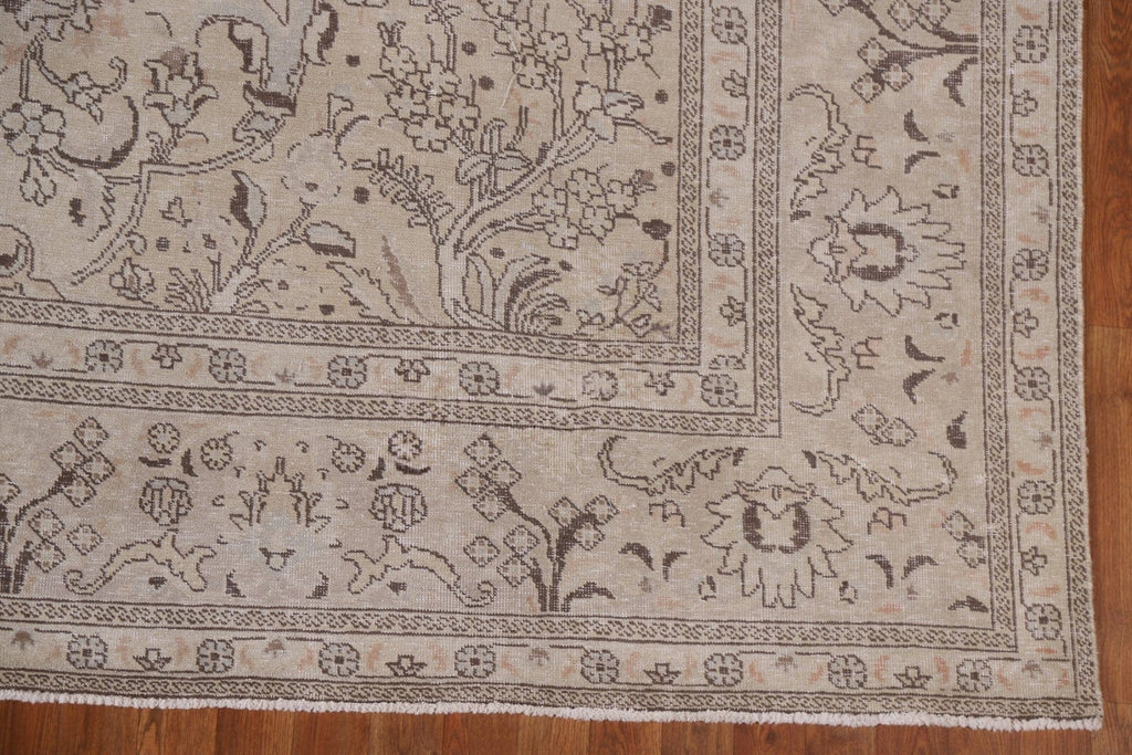 Distressed Muted Tabriz Persian Area Rug 10x13