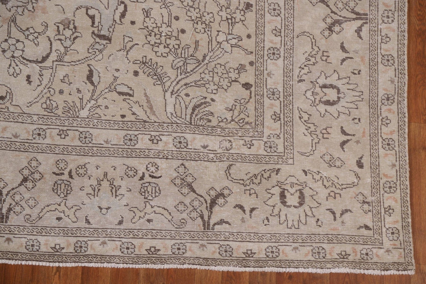 Distressed Muted Tabriz Persian Area Rug 10x13