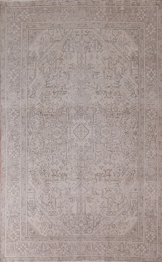 Distressed Muted Tabriz Persian Area Rug 7x10