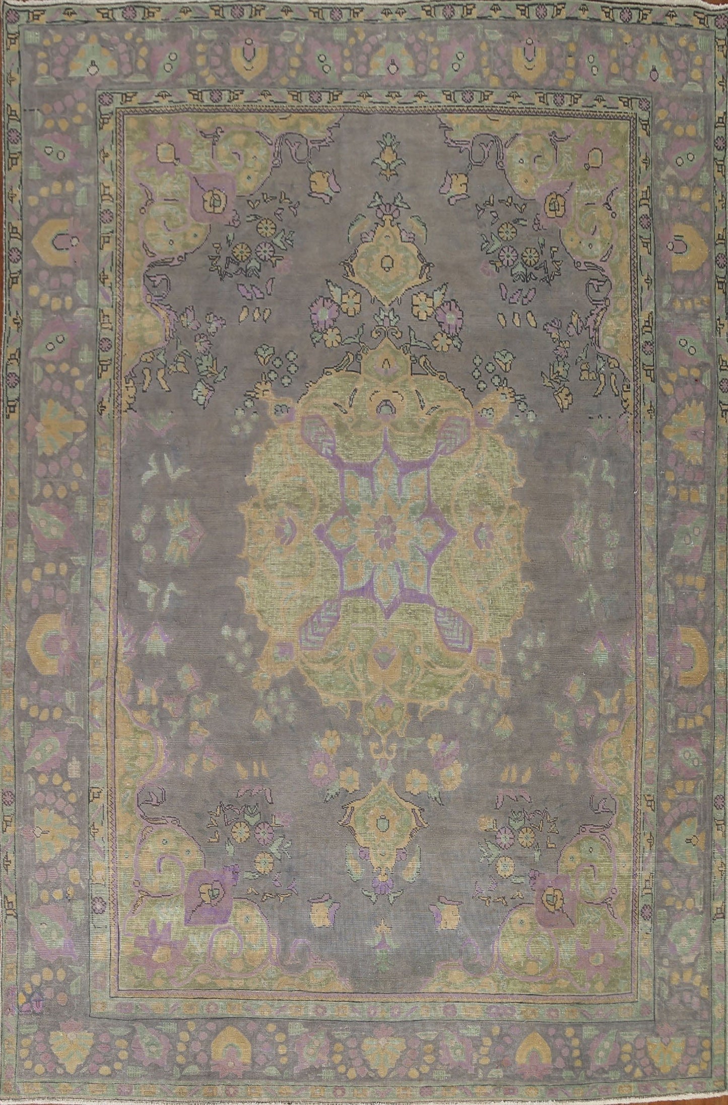 Distressed Over-Dyed Tabriz Persian Area Rug 8x11