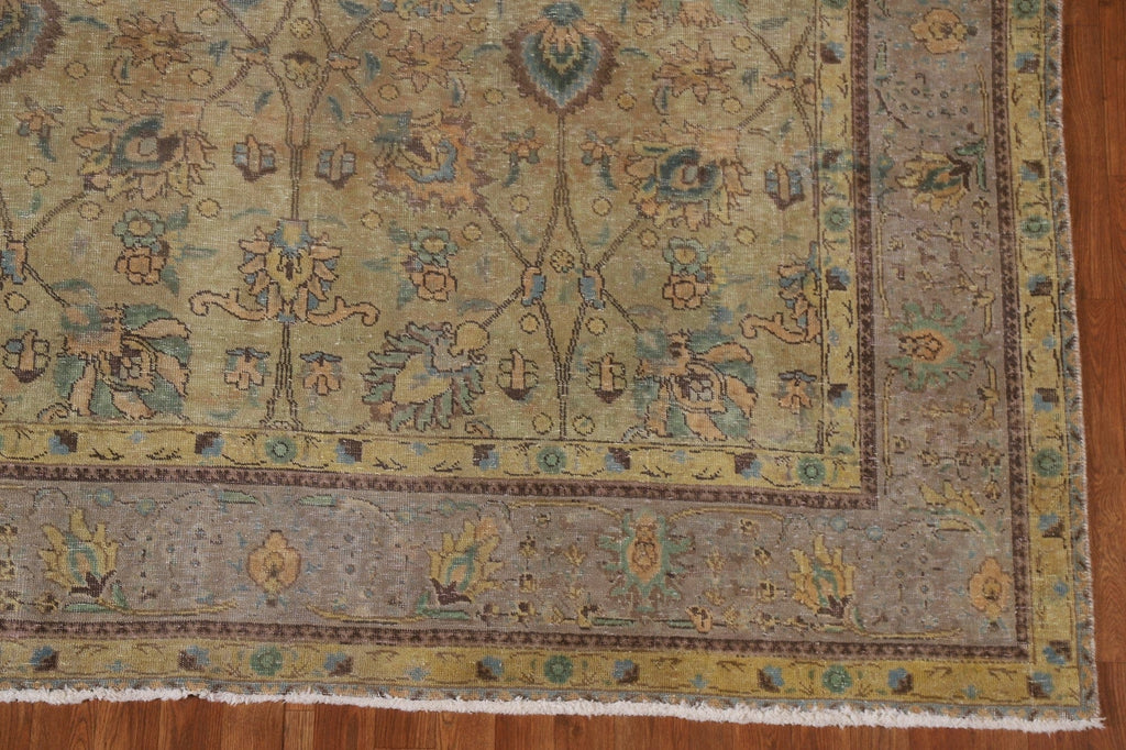 Distressed Over-Dyed Tabriz Persian Area Rug 8x11