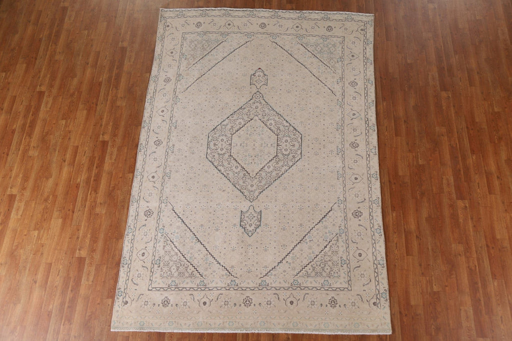 Distressed Tabriz Persian Area Rug 7x10